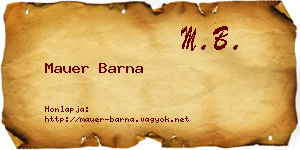 Mauer Barna névjegykártya